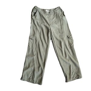 Sincerely Jules SJ Pants Womens Medium Green Cargo Linen Wide Leg